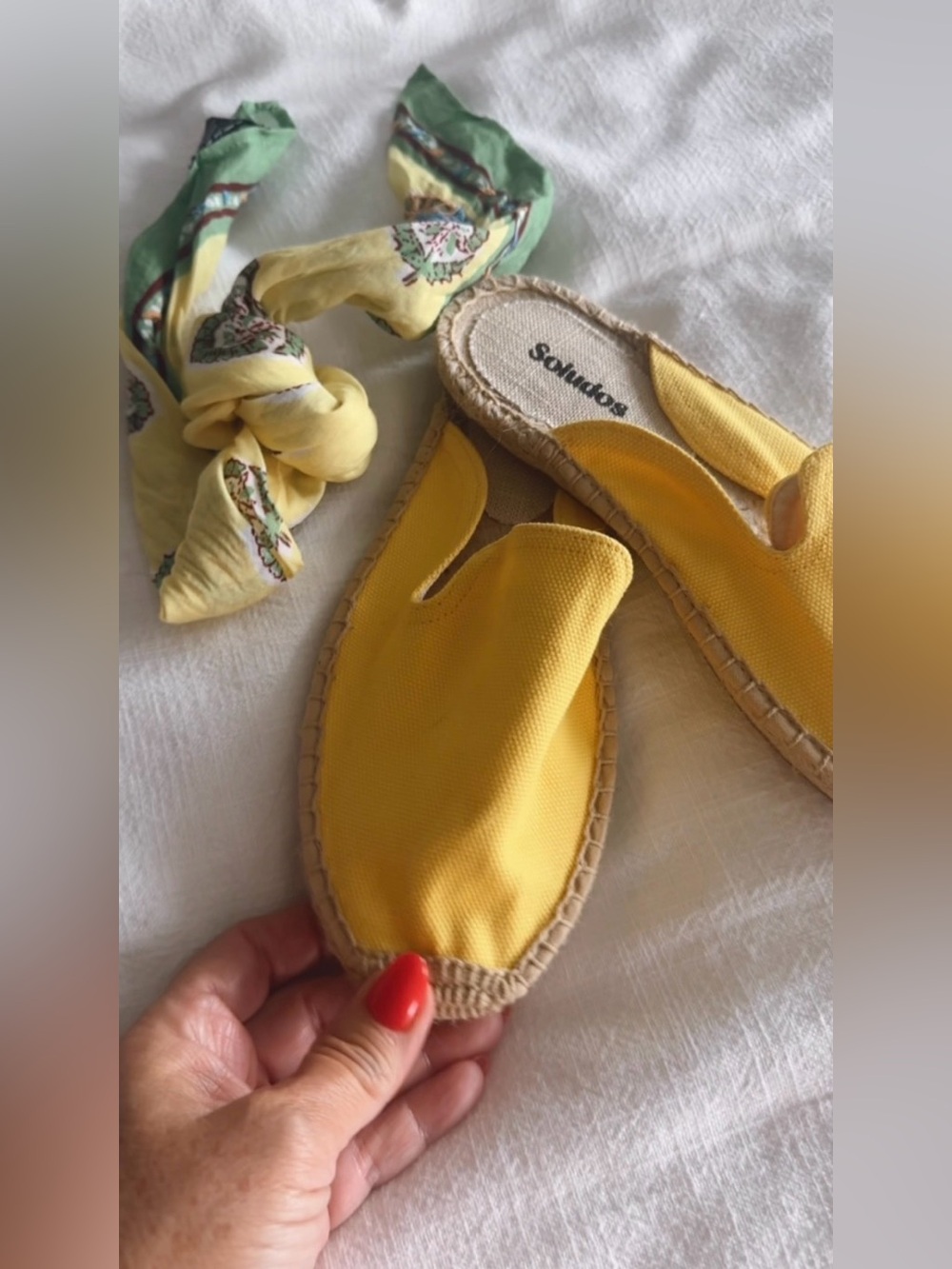 Soludos The Dali Mule Espadrille Yellow NWOT Size 5-5.5